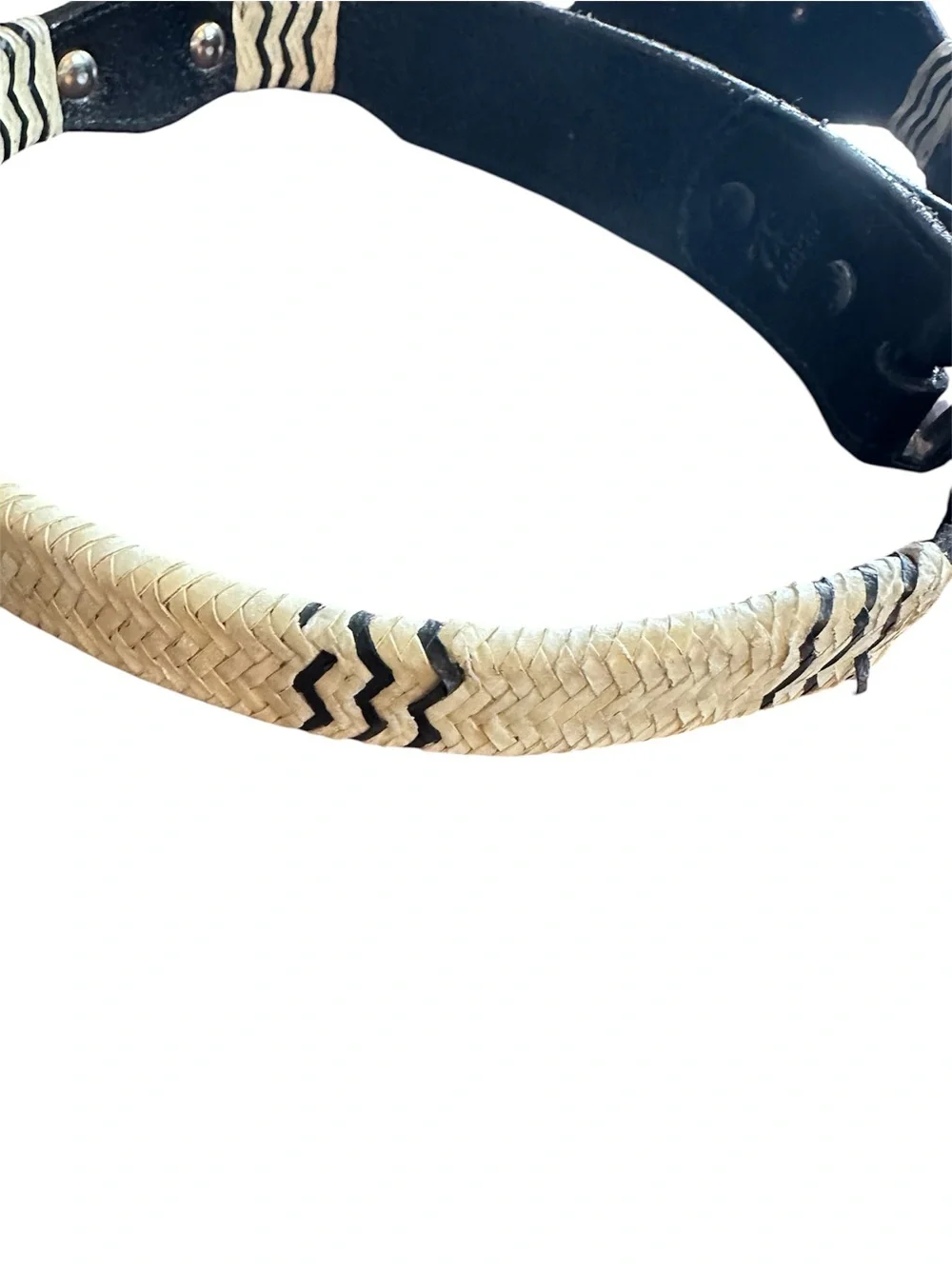 Black Leather Nocona Western Belt with Gold-Tone Rodeo Conchos
